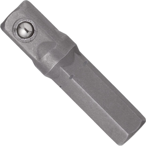 VIGOR Adapter, Sechskant massiv 6,3 (1/4 Zoll), Vierkant massiv 6,3 mm (1/4 Zoll), 25 mm, VE: 10 Stück, V2452N