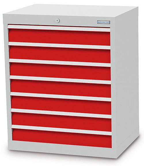 Bedrunka+Hirth Schubladenschrank, Tiefe 500 mm, R 24-16, Schubladenanzahl: 7, 680 x 500 x 819 mm, 7 x Schubladen (7x 100VA), Tragkraft 75 kg, 68.700-75