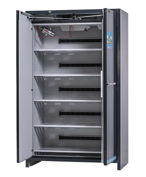asecos Lithium-Ionen Akku-Ladeschrank SmartStore-Ultra, 5 Fachböden, Breite 1200 mm, 310003