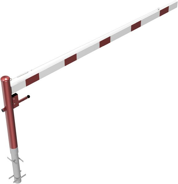 Schake Drehschranke mit Seilzugverstärkung, zum Einbetonieren, Schrankenbaumlänge: 3000 mm, mit Profilzylinderschloss, 4113_30ZB