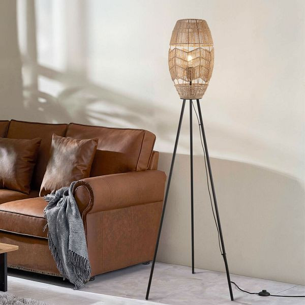 HOME DELUXE Tripod Stehlampe aus Jute KIKO, Natur, 61051