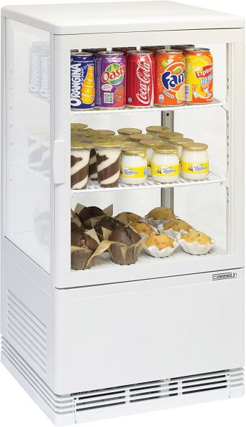 Casselin Mini Kühlvitrine 58L - weiß, CVR58LB, 3611630000017