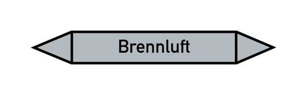 Schilder Klar Rohrleitungskennzeichen Brennluft, 33000x90 mm Folie selbstklebend, 101508/90
