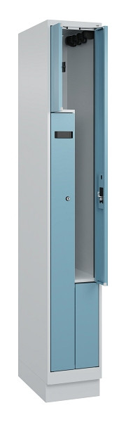 C+P Z-Spind Evolo PLUS, Sockel, 2 Fächer, 1950x300x500mm, 7035/0010, Zylinderschloss, 049023-102 S10037