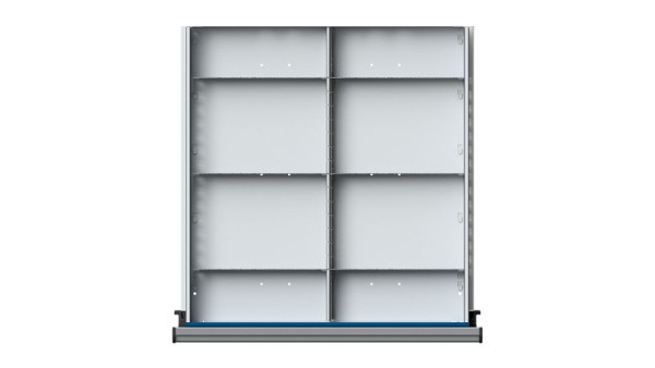 Ulmia Schubladeneinteilungsmaterial, Serie V + T (BL), 1/2 Teilung für Schublade, 57 mm, 901.901, 4014641061463