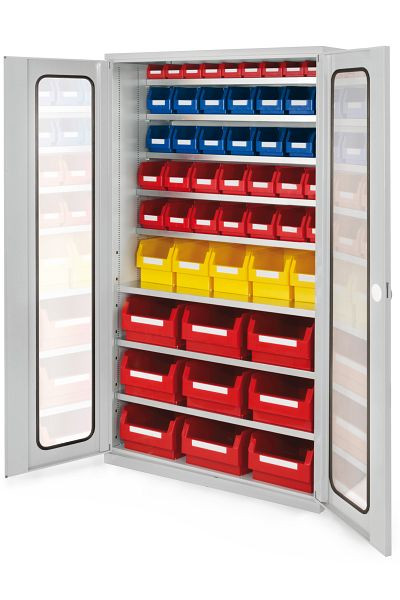 Kappes Großraum Schrank Modell 14 RAL 7035, 1950 x 1130 x 590 mm, Sichtfenstertüren, 1780.05.5013