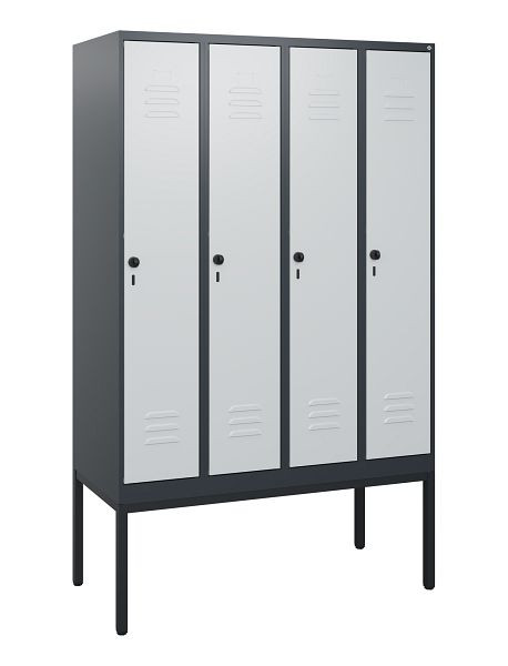 C+P Umkleidespind Classic PLUS, Gestell, 4 Abteile, 1950x1200x500mm, 7016/7035, Drehriegel, 0800305-40 S10013