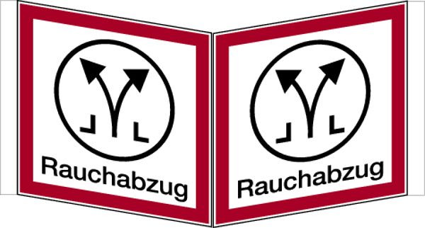 Schilder Klar Winkelschild Rauchabzug, 200x200x1 mm Kunststoff, 810/42