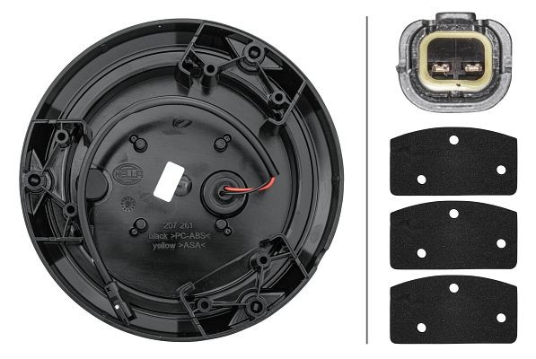 HELLA LED-Blitz-Kennleuchte - RotaLED Compact - 12/24V - gelb - Anbau/geschraubt - Kabel: 130mm - Stecker: Molex (5 mm), 2XD 013 979-311
