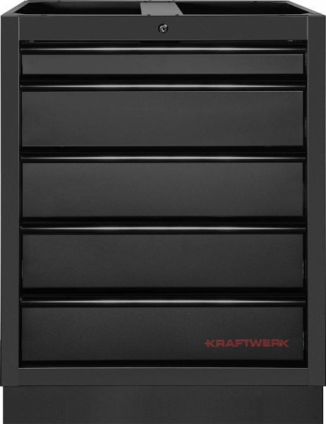 Kraftwerk MOBILIO BLACK EDITION Unterschrank mit 5 Schubladen, 3964-05-BLK