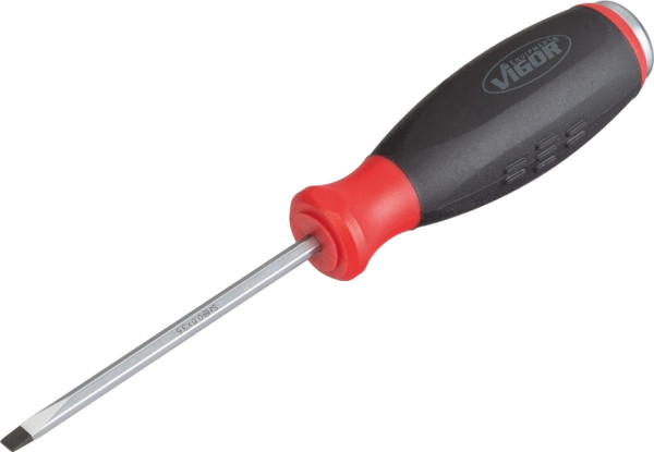VIGOR Schlitz-Schraubendreher mit Schlagkappe, Schlitz Profil, 0.6 x 3.5 mm, V3597