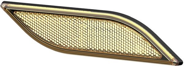 HELLA Rückstrahler, Shapeline Style, Scheibenfarbe: gelb, rechteckig, geklebt/Anbau, für waagerechte Befestigung, seitlicher Anbau/rechts, 8RA 013 347-041