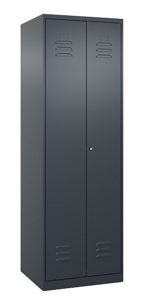 C+P Umkleidespind Classic PLUS, Doppel-Spind, 2 Abteile, 1850x600x500mm, 7016/7016, Zylinderschloss, 080002-20P S10022