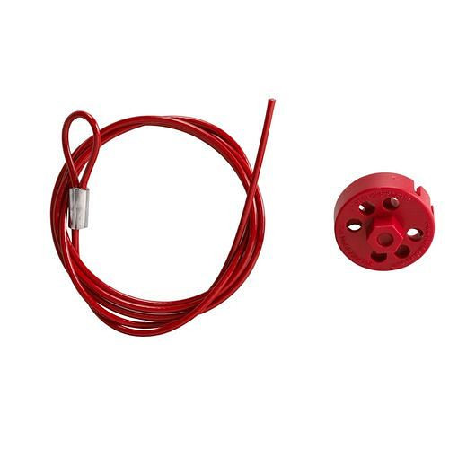 Brady PRO - LOCK II Kabelverriegelungssystem + 1,5 m Kabel Polypropylen, rot, 311974