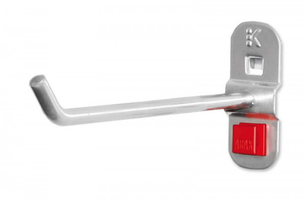 Kappes RasterPlan /ABAX Werkzeughalter alufarben, L 150 mm, mit schrägem Hakenende, Ø 6 mm, 3340.00.5301