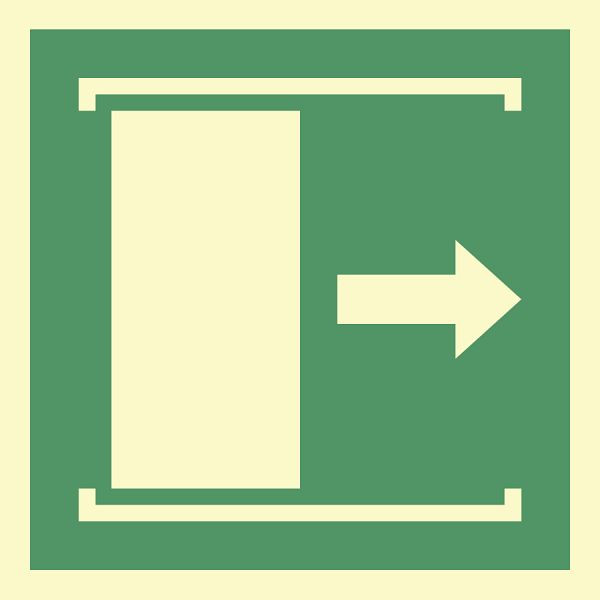 Moedel Schiebetür öffnet nach links oder rechts, Folie, nachleuchtend, 160-mcd, 100x100 mm, 104359
