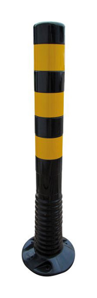 Schake Flexipfosten schwarz gelb reflektierender Streifen Ø 80 mm, Höhe: 750 mm, 412222BG