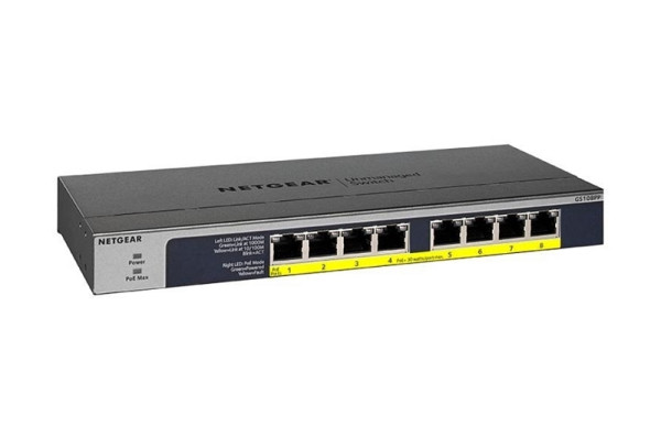 Netgear 8-Port Gigabit Ethernet PoE+ flex Unmanaged Switch, GS108PP-100EUS