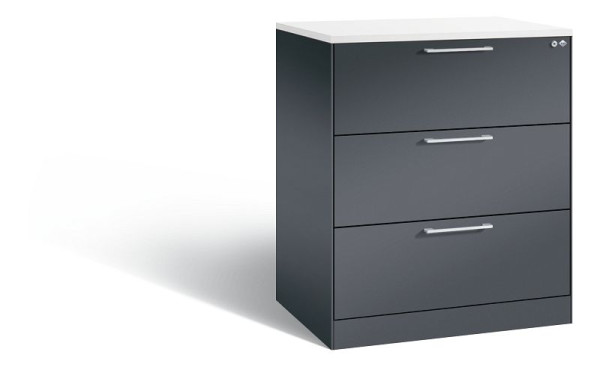 C+P Hängeregistraturschrank Asisto, H1010xB800xT600mm, Farbe: Schwarzgrau, Bügelgriff, 146243-312 S10244