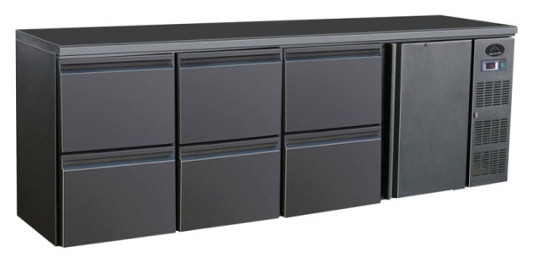 A&S Polarny Flaschenkühltisch, 698L, 1 Tür / 6 Schubladen, BBC460