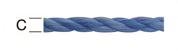 Vormann PP-Seil gedreht 8mm blau, VE: 100 Meter, 008407080BL