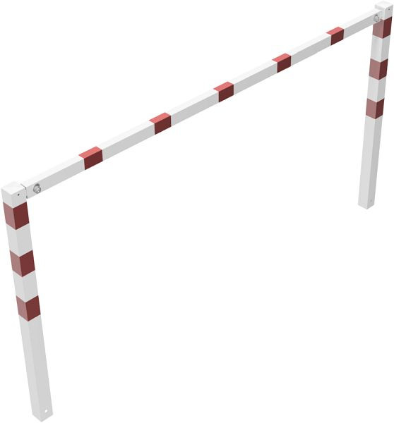 Schake Wegesperren feststehend, zusammenschraubbar mit Oberholm, feuerverzinkt und weiß beschichtet, Gesamtbreite: 2500 mm, 414_25B