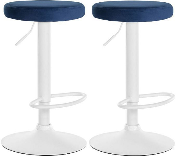 CLP Barhocker Ponte Samt weiß, blau, VE: 2 Stück, 323477