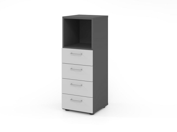 Hammerbacher Regal 3OH, 4 Schübe 934S4 BS, Korpus: Graphit / Front: Grau, V934S4/G/5/BS