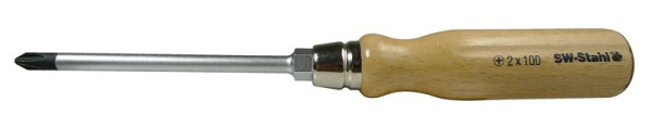 SW-Stahl Schraubendreher, Holzheft, Kreuz, PH1 x 80 mm, 30701L