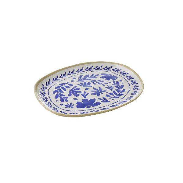 APS GN 1/1 Tablett FLORYN - Melamin, 26,5 x 32,5 cm, Dekor blau/weiß, beige, GN System, spülmaschinengeeignet, 85441