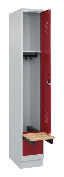 C+P Spind Evolo PLUS, 1 Abteile, 1950x300x815mm, 7035/3003, Zylinderschloss, 049040-10 S10031