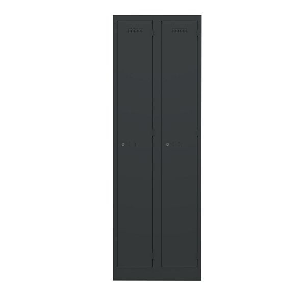 Bisley Garderobenschrank Primary Locker, 2 Abteile, 633 schwarz, PL3050D1633