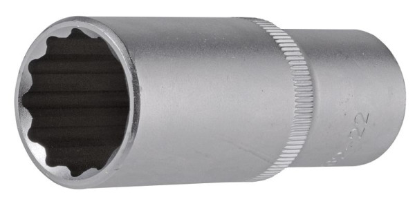 SW-Stahl Steckschlüsseleinsatz, 1/2", Zwölfkant, 22 mm, tief, 05632-22SB
