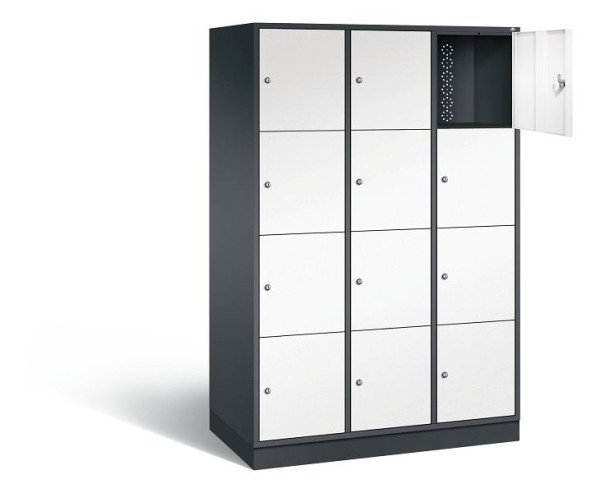 C+P XL-Schließfachschrank Intro, H1950xB1220xT590mm, Farbe: Schwarzgrau / Verkehrsweiß, 8470-303 S10094