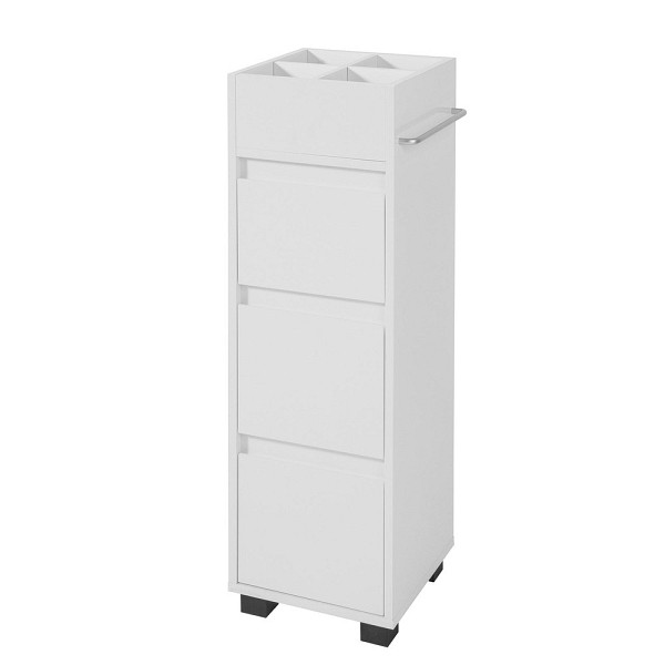 SoBuy Badunterschrank mit drei Schubladen Weiß 33x30x90 cm, Funktional, BZR29-W