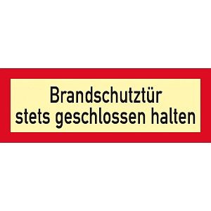 Moedel Brandschutztür stets geschlossen halten, Folie, nachleuchtend, 160-mcd, 210x74 mm, 57409