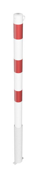 Schake Absperrpfosten Stahlrohr Ø 60 x 2,5 mm herausnehmbar ohne Verschluss, feuerverzinkt und weiß beschichtet, 1 Öse, 460HB/1