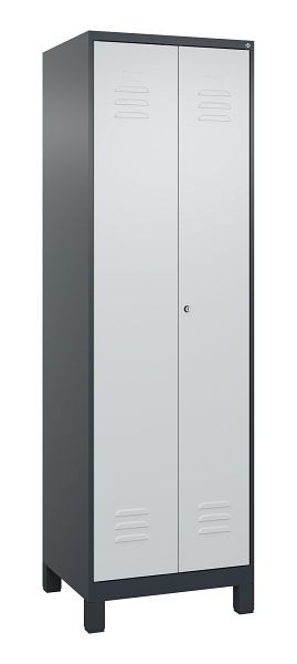 C+P Mehrzweckschrank Classic PLUS, Wäsche-/Kombispind, Füße, 2 Abteile, 1950x600x500mm, 7016/7035, Zylinderschloss, 080610-20 S10028