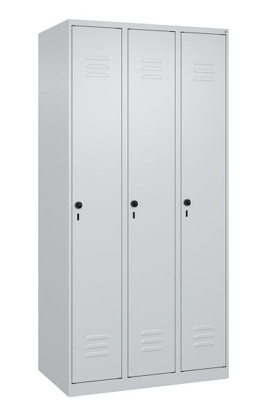C+P Umkleidespind Classic PLUS mit Mitteltrennwand, 3 Abteile, 1850x900x500mm, 7035/7035, Drehriegel, 080000-30F S10021