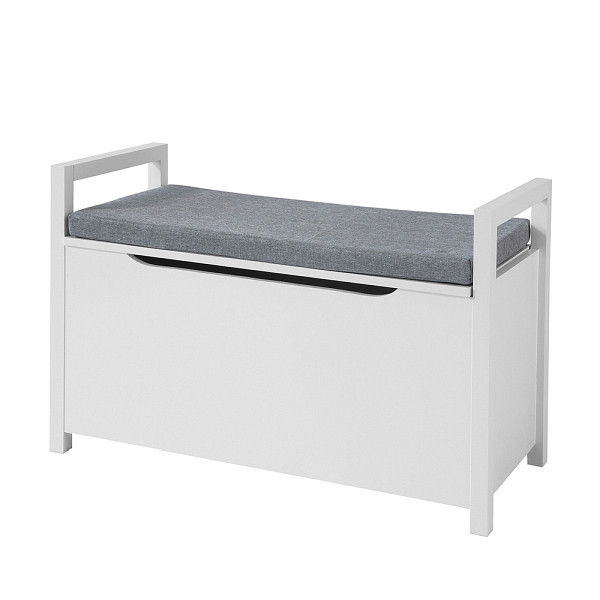 SoBuy Sitzbank mit Schuhablage Weiß 86x38x54 cm, Modern, FSR76-W