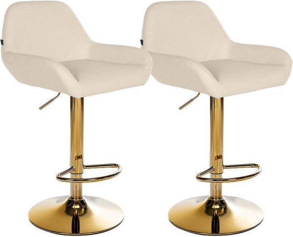 CLP Barhocker Braga Gold Kunstleder, creme, VE: 2 Stück, 325450