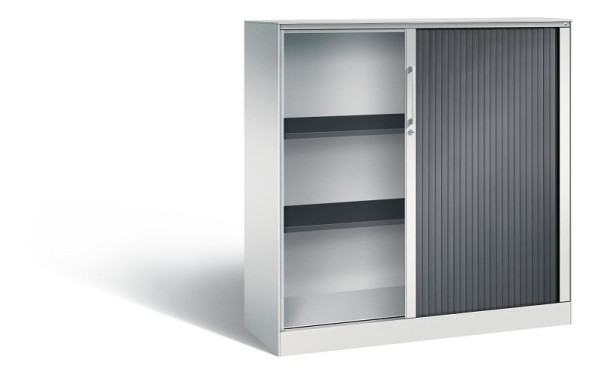 C+P Rollladenschrank Asisto, H1310xB1200xT435mm, Farbe: Lichtgrau / Schwarzgrau, Bügelgriff, 3 OH, 143031-000 S10111