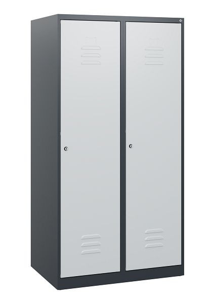 C+P Umkleidespind Classic PLUS, 2 Abteile, 1530x800x500mm, 7016/7035, Zylinderschlösser, 0800005-22 S10008