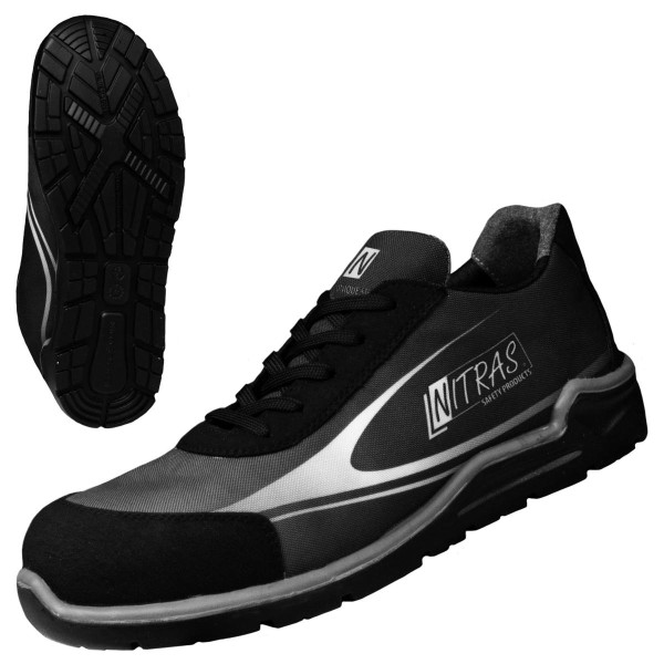 NITRAS UNIQUE STEP, S3 Sicherheitshalbschuhe, strapazierfähiges Textil, anthrazit, Größe: 39, VE: 10 Paar, 7415-39