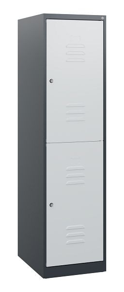 C+P Doppelstöckiger Spind Classic PLUS, 1530x400x500mm, 7016/7035, Zylinderschlösser, 0803005-12 S10017