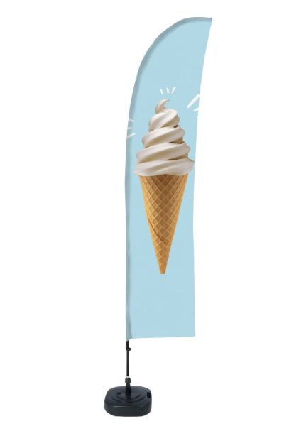 Showdown Displays Beach Flag Budget Wind Komplettset Ice Cream Spanisch, BFBL-WT21-17-I171