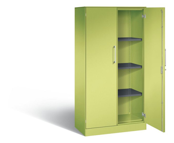 C+P Flügeltürenschrank Asisto, H1635xB800xT435mm, Farbe: Viridingrün / Viridingrün, Bügelgriff, 4 OH, 141013-000 S10124