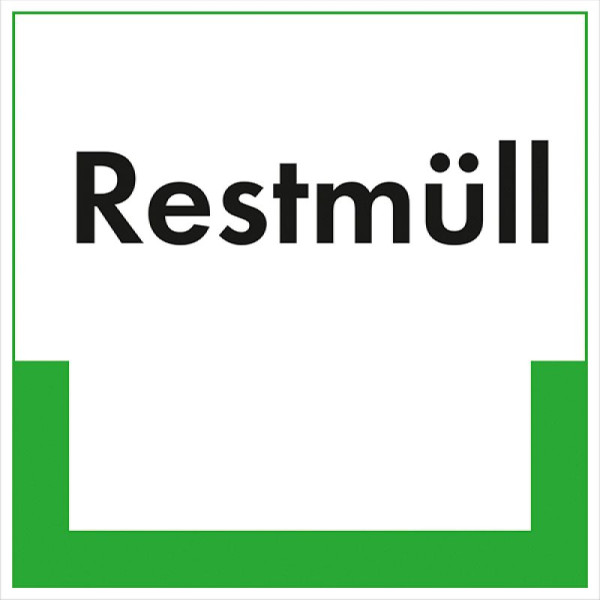 Stein HGS Kennzeichnungsschild Restmüll, 200x200mm/Folie,selbstklebend/ umweltschonend, 35.6778