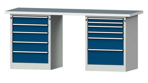 ANKE Werkbänke Kombiwerkbank, Modell 841 V, 2000 x 700 x 890 mm, RAL 7035/5010, UBP 40 mm, 415.121