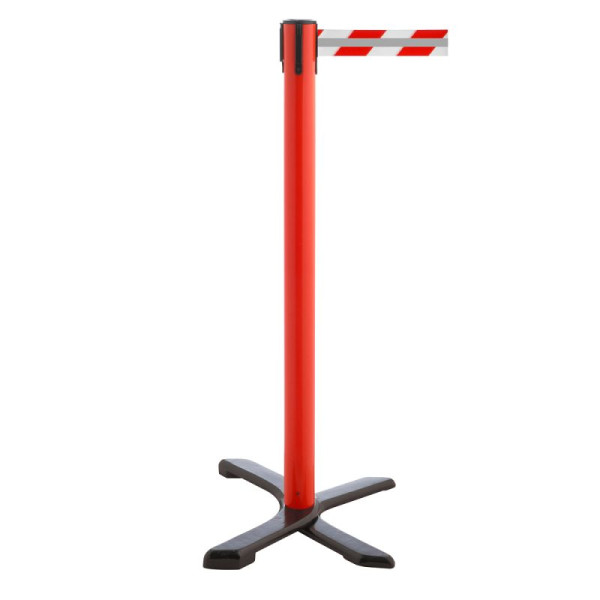 Stein HGS Personenleitsystem 'P-Line Compact Reflex' aus Kunststoff, reflektierendes Gurtband, rot/weiß mit Reflektorstreifen, 3,5 m, rot, 65855.0002